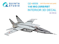 MiG-25RB/MiG-25RBT 3D-Printed & coloured Interior on decal paper (ICM) (with 3D-printed resin parts)