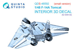 F-14A Tomcat 3D-Printed & coloured Interior on decal paper (GWH) (Small version)