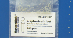 A spherical rivet, diameter of the head-0.4mm; diameter of the aperture for installation-0.3mm; 200 