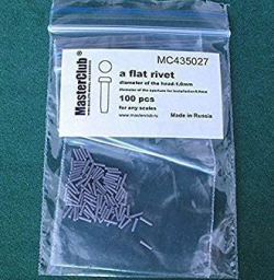 A flat rivet, diameter of the head-1.0mm; diameter of the aperture for installation-0.8mm; 100 pcs.