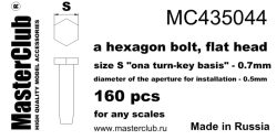 A hexagon flat bolt head, size S 
