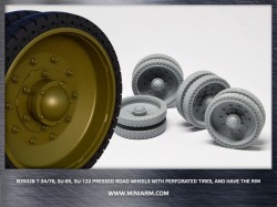 T-34/76,SU-85,SU-122 Pressed Road Wheels w/perforated tires, and have the rim ( new edition 2017)