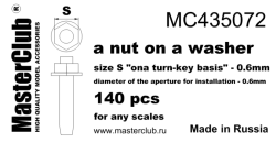 A nut onA washer, size S 