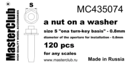 A nut onA washer, size S 