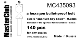 A hexagon bullet-proof bolt head, size S 