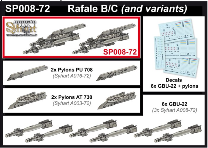  2x PU 708 + 2x AT730 + 6x GBU-22 (+Decals included)