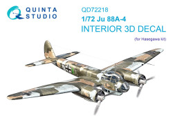 Ju 88A-4 3D-Printed & coloured Interior on decal paper (Hasegawa)