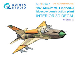 MiG-21MF Fishbed-J (Moscow plant) 3D-Printed & coloured Interior on decal paper (Eduard) (with 3D-pr