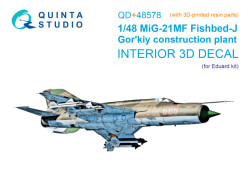 MiG-21MF Fishbed-J (Gorkiy plant) 3D-Printed & coloured Interior on decal paper (Eduard) (with 3D-pr