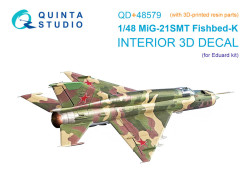 MiG-21SMT Fishbed-K 3D-Printed & coloured Interior on decal paper (Eduard) (with 3D-printed resin pa