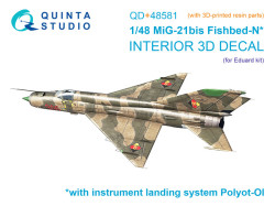 MiG-21bis late Fishbed-N 3D-Printed & coloured Interior on decal paper (Eduard) (with 3D-printed res