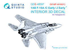 F-15A/F-15C Early/F-15J Early  3D-Printed & coloured Interior on decal paper (Hasegawa) (Small versi