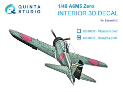 A6M5 Zero (Nakajima Production) 3D-Printed & coloured Interior on decal paper (Eduard)