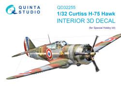 Curtiss H-75 Hawk 3D-Printed & coloured Interior on decal paper (Special Hobby)