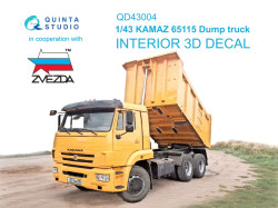 KAMAZ 65115 Dump truck 3D-Printed & coloured Interior on decal paper (Zvezda)