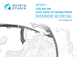 AH-1W inner parts of canopy frame (Trumpeter)