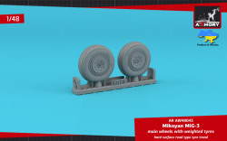 MiG-3 main wheels w/ weighted tyres, hard surface road type tyre tread