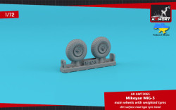 MiG-3 main wheels w/ weighted tyres, dirt surface road type tyre tread