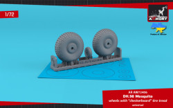 deHavilland DH.98 Mosquito wheels, "checkerboard" tire pattern, weighted