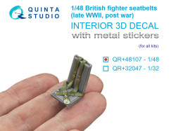 British Fighter Seatbelts (late WWII, post-war) (with metal buckles) (All kits)