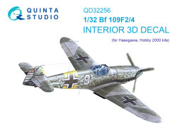 Bf 109F2/F4 3D-Printed & coloured Interior on decal paper (Hasegawa)