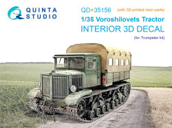 Voroshilovets Tractor 3D-Printed & coloured Interior on decal paper (Trumpeter) (with 3D-printed res