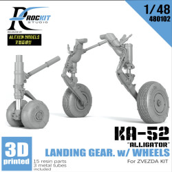 Ka-52 landing gear with weighted wheels（for ZVEZDA)