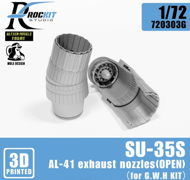  SU-35S AL-41 Exhaust Nozzles (open) for GWH hobby