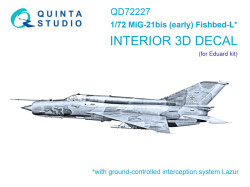 MiG-21bis early 3D-Printed & coloured Interior on decal paper (Eduard)