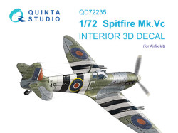 Spitfire Mk.Vc 3D-Printed & coloured Interior on decal paper (Airfix)