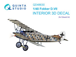 Fokker D.VII 3D-Printed & coloured Interior on decal paper (Eduard)
