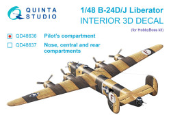 B-24D/B-24J Liberator. Pilots compartment. 3D-Printed & coloured Interior on decal paper (HobbyB