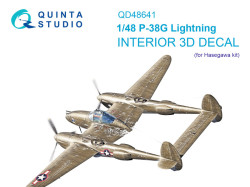 P-38G Lightning 3D-Printed & coloured Interior on decal paper (Hasegawa)