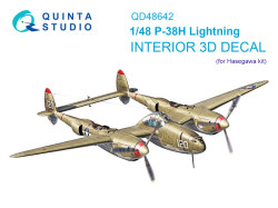 P-38H Lightning 3D-Printed & coloured Interior on decal paper (Hasegawa)