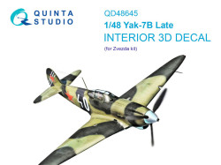Yak-7B 3D-Printed & coloured Interior on decal paper (Zvezda)