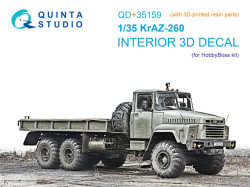 KrAZ-260 3D-Printed & coloured Interior on decal paper (HobbyBoss) (with 3D-printed resin parts)