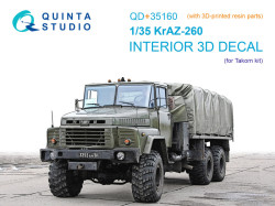 KrAZ-260 3D-Printed & coloured Interior on decal paper (Takom) (with 3D-printed resin parts) 