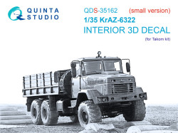 KrAZ-6322 3D-Printed & coloured Interior on decal paper (Takom) (Small version)