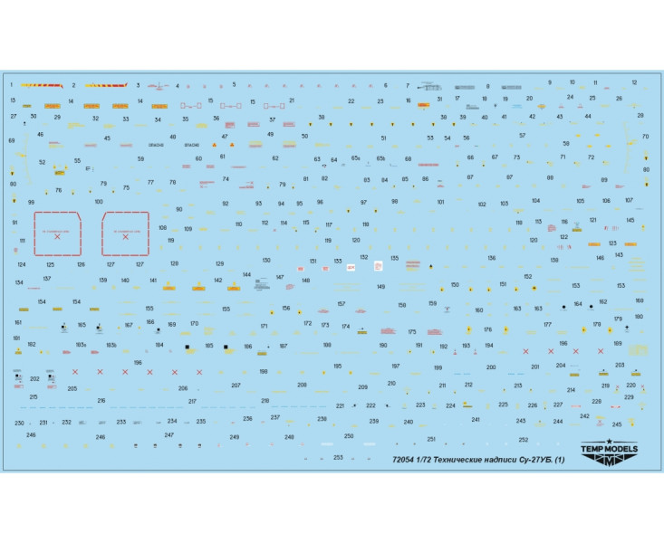 TECHNICAL INSCRIPTION DECAL FOR SU-27UB