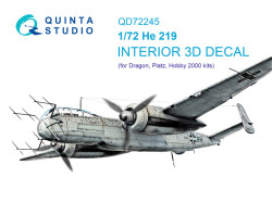 He 219 3D-Printed & coloured Interior on decal paper (Dragon)