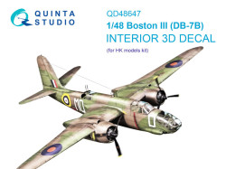 Boston III (DB-7B) 3D-Printed & coloured Interior on decal paper (HK models)