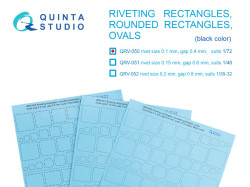 Riveting rectangles, rounded rectangles and ovals  (rivet size 0.10 mm, gap 0.4 mm, suits 1/72), Bla