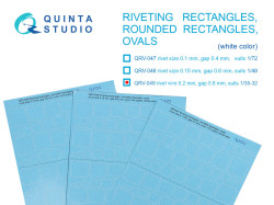 Riveting rectangles, rounded rectangles and ovals (rivet size 0.2 mm, gap 0.8 mm, suits 1/35-32), Wh