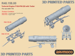 Turbojet Engine F100-PW-229 with Trailer for F-16 (Tam)