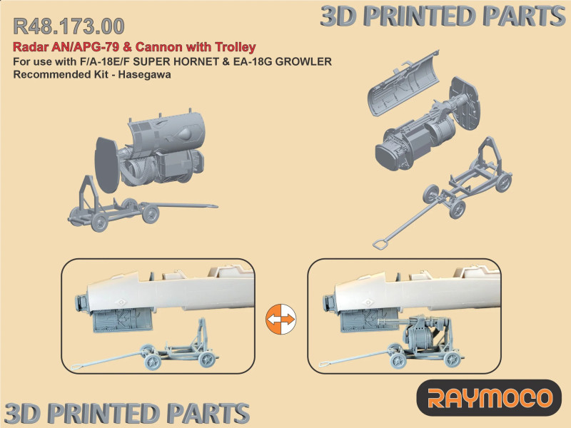F-18 Radar AN/APG-79 & Cannon with Trolley (Has)