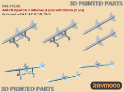 AIM-7M Sparrow III Missiles (4 pcs) with Stands (2 pcs)
