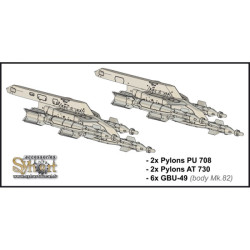 6x GBU-49 (body Mk.82) + AT730 tribomb ejectors for Rafale
