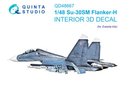 Su-30SM 3D-Printed & coloured Interior on decal paper (Zvezda)