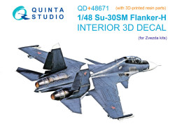 Su-30SM 3D-Printed & coloured Interior on decal paper (Zvezda) (with 3D-printed resin parts)