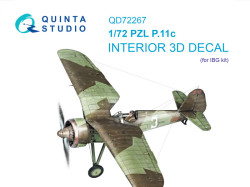 PZL P.11c 3D-Printed & coloured Interior on decal paper (IBG)